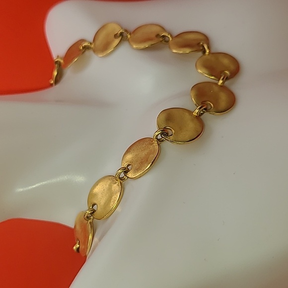 Gold tone circle link necklace from M. J. Carroll - Picture 3 of 5
